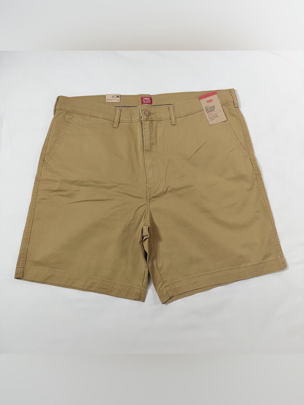 NEW Levi's XX Chino Relaxed Shorts SIZE 40 British Khaki Brown Stretch 8" Inseam